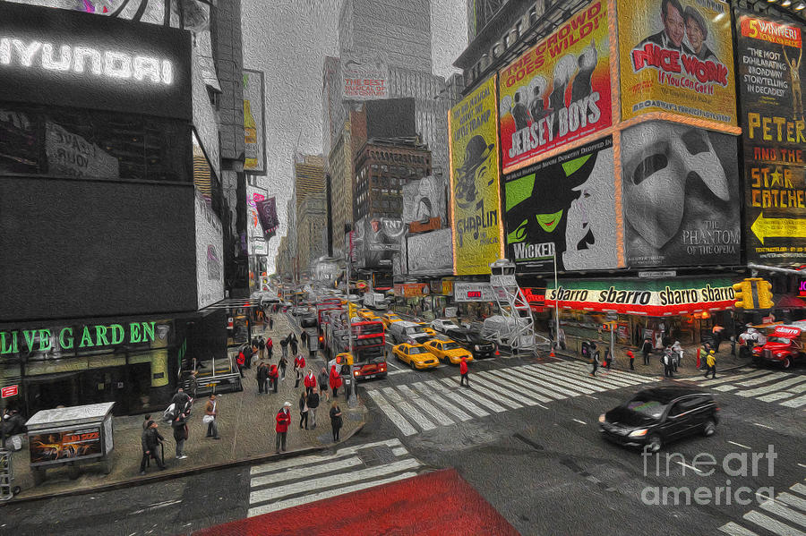 Times Square Photograph - Times Square Crossroads  by Rob Hawkins