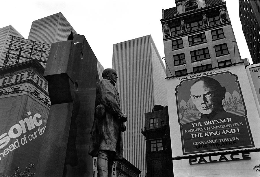 Times Square Fr. Dufy statue Palace Theater Yul Brynner NYC 1977 Photograph by David Lee Guss