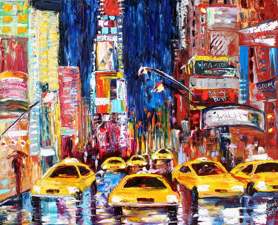 Times Square Glow Painting by Karen Tarlton