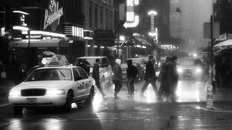 Times Square in the Rain Photograph by Ray Devlin
