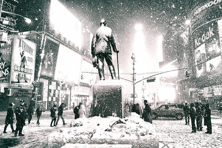 New York City Photograph - Times Square in the Snow - New York City by Vivienne Gucwa