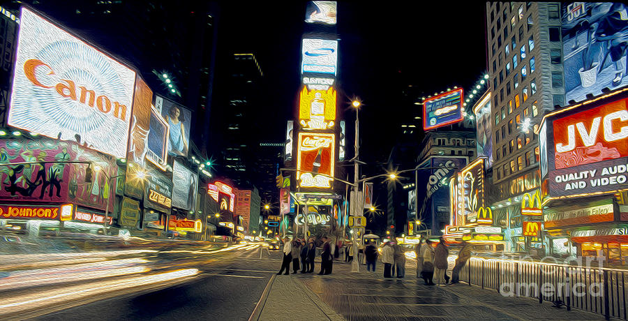 Times Square Mixed Media by Jon Neidert