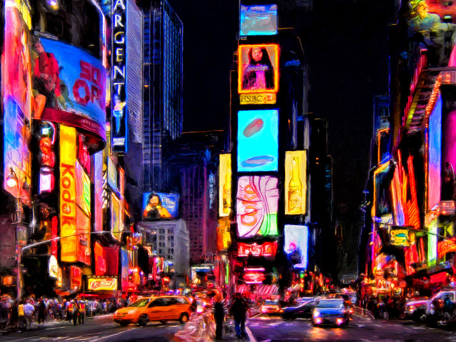 Times Square Painting by Michael Pickett