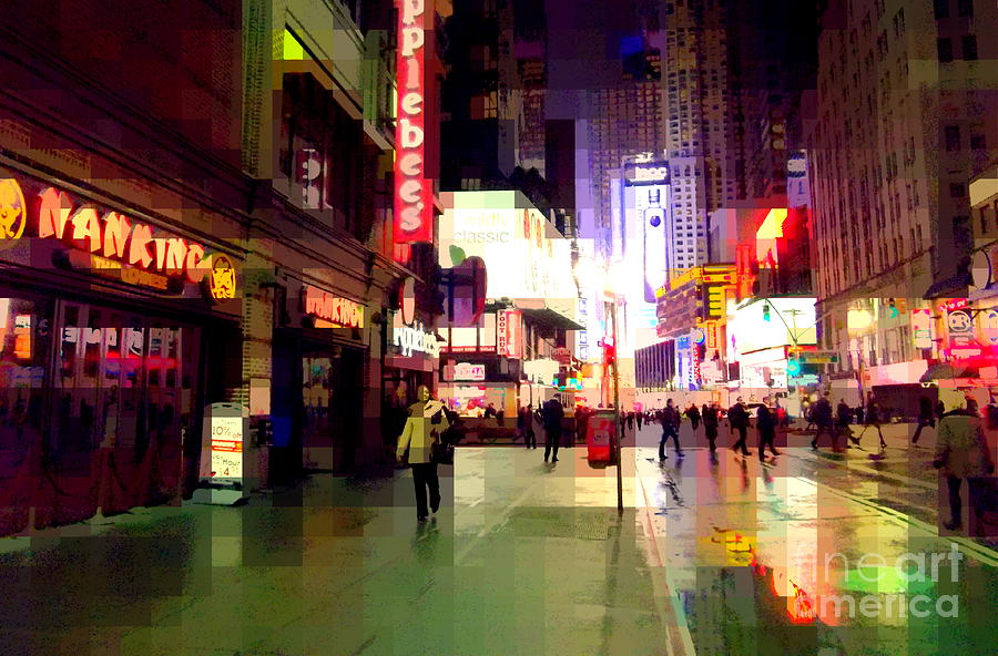 Abstract Photograph - Times Square New York - Nanking Restaurant by Miriam Danar