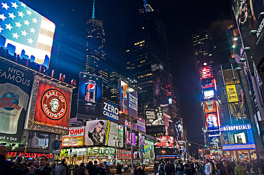 Times Square New York City By Night 3 Photograph by ...