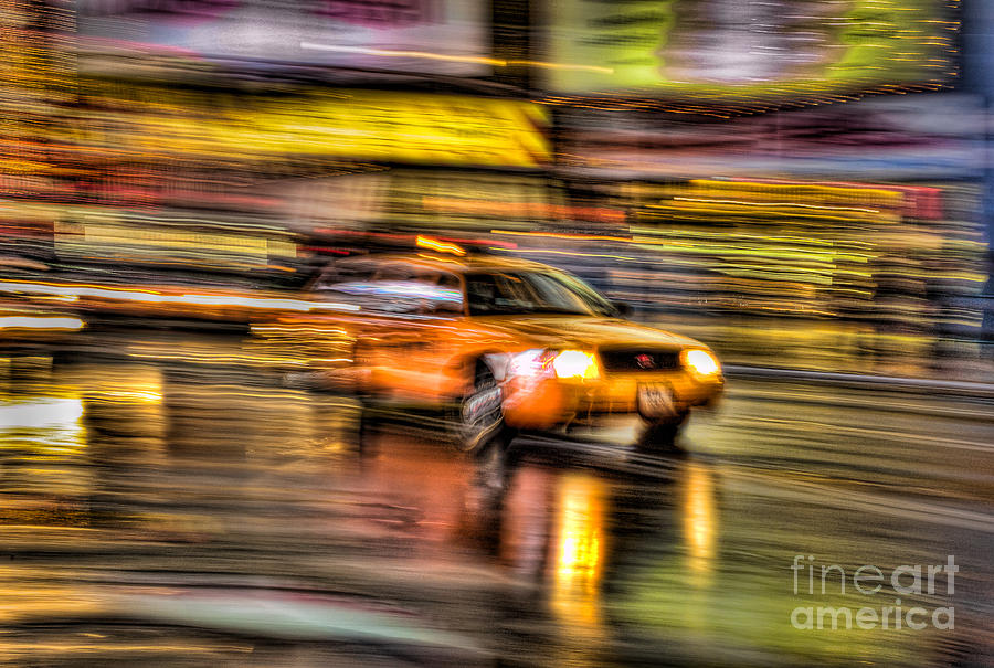 Times Square Taxi I Photograph by Clarence Holmes