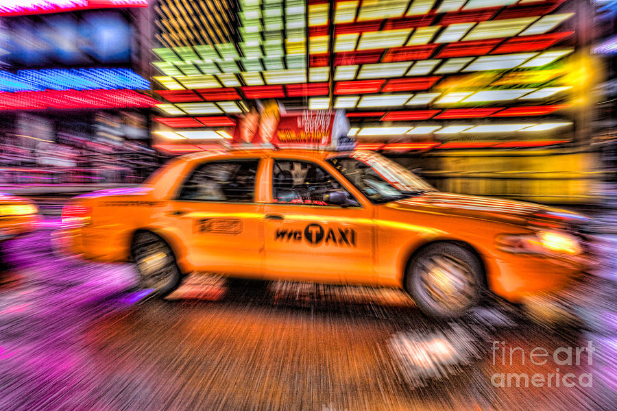 Times Square Taxi IV Photograph by Clarence Holmes