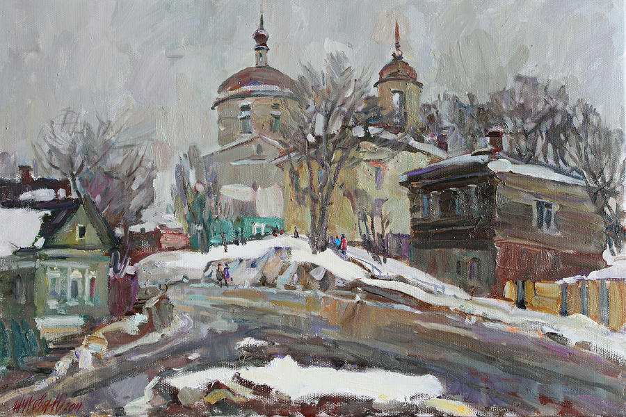 Winter Painting - Timid Spring by Juliya Zhukova