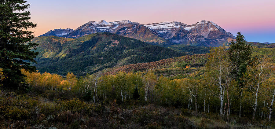 Fall Photograph - Mount Timpanogos First Light by TL Mair