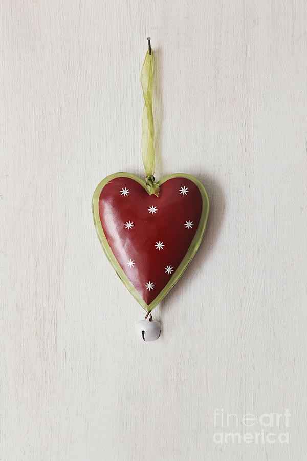 Tin heart hanging on wood Photograph by Sandra Cunningham