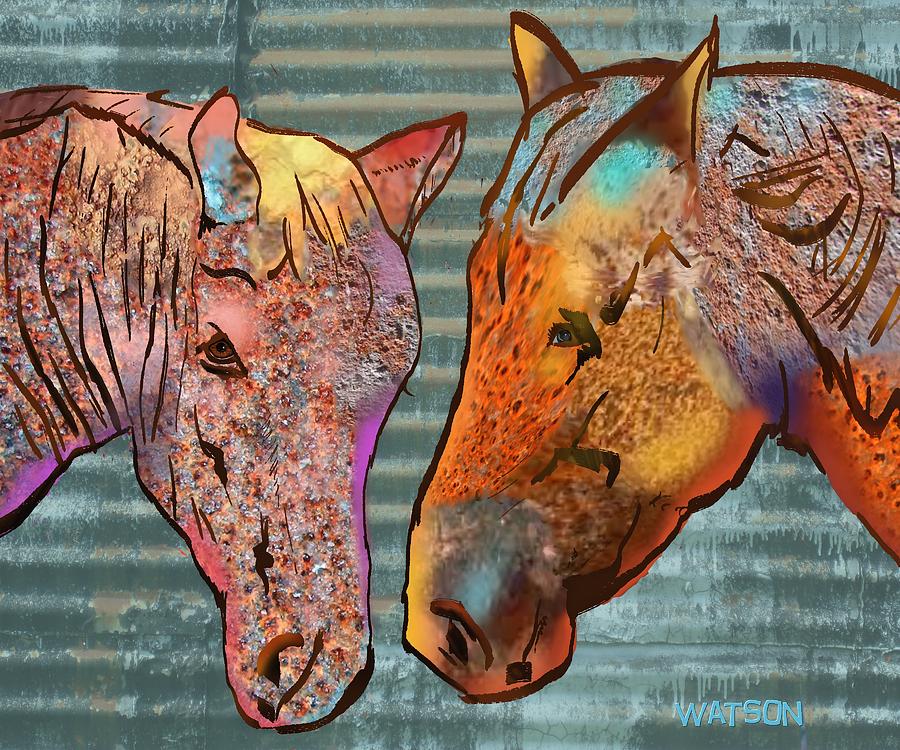 Tin Horses Digital Art by Marlene Watson