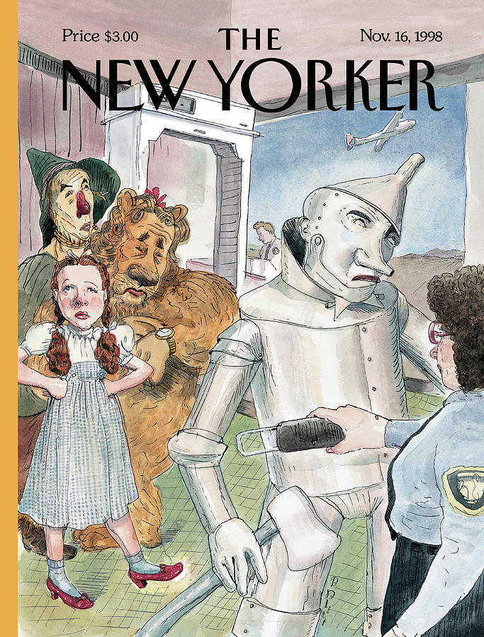 Tin Man Stopped By Security At The Airport Painting by Barry Blitt