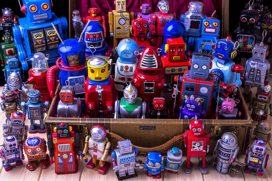 Tin Toy Robots Photograph by Garry Gay