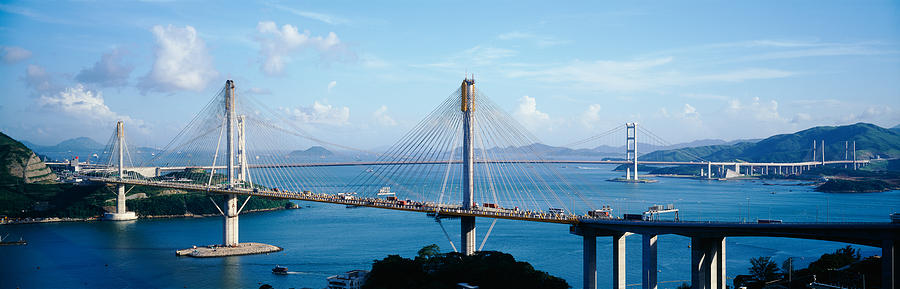 Hong Kong Photograph - Ting Kaw & Tsing Ma Bridge Hong Kong by Panoramic Images