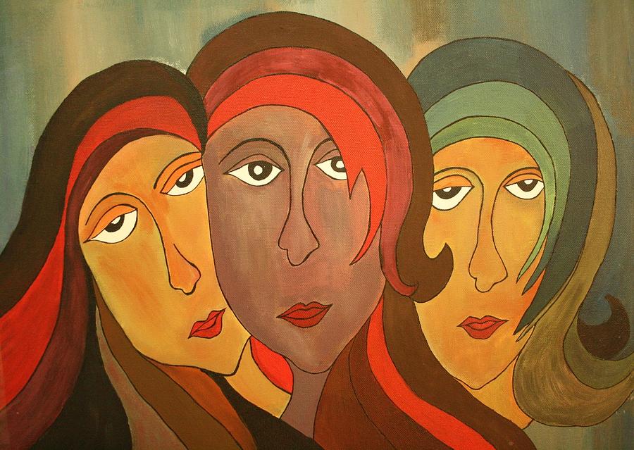 Tinted Girls Painting by Remya Damodaran - Fine Art America