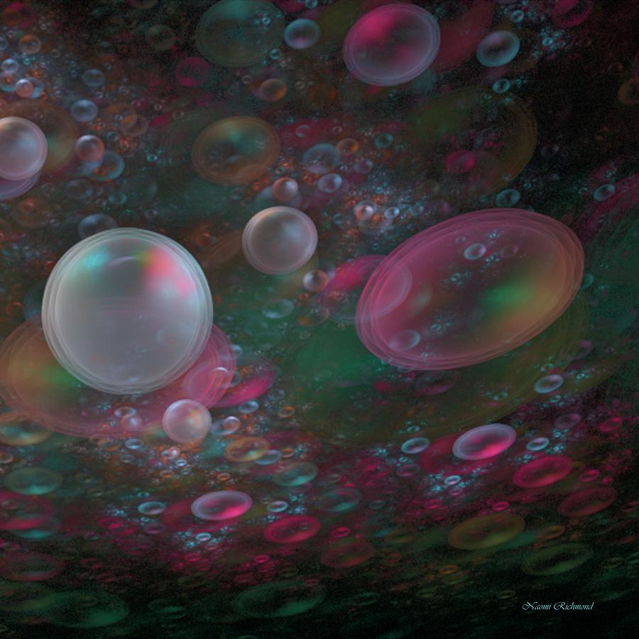 Abstract Digital Art - Tiny Bubbles by Naomi Richmond