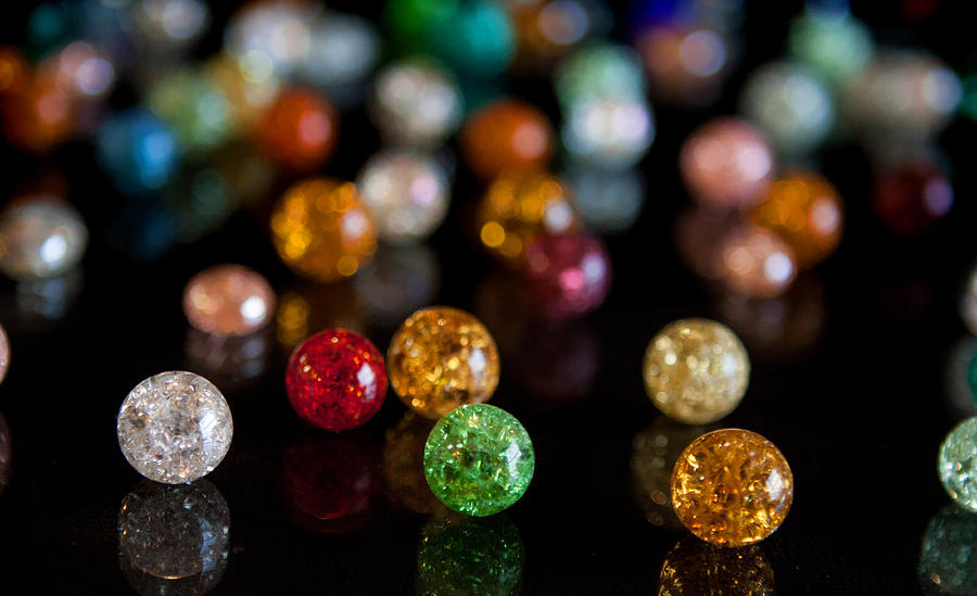 Marble Photograph - Tiny Crystal Balls by Cherie Duran