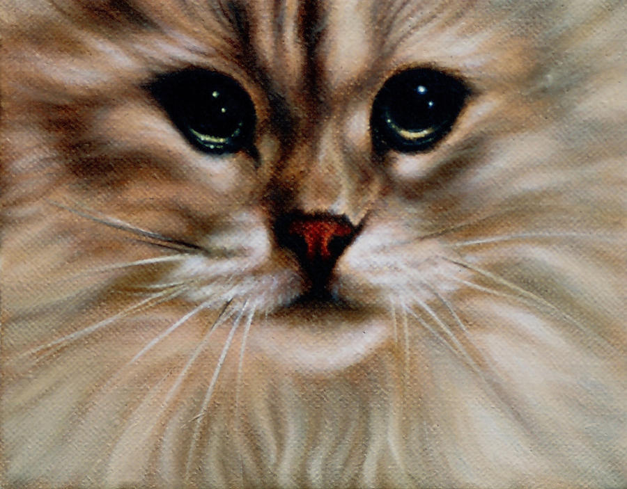 Cat Painting - Tiny Tiger by Mary Elizabeth White