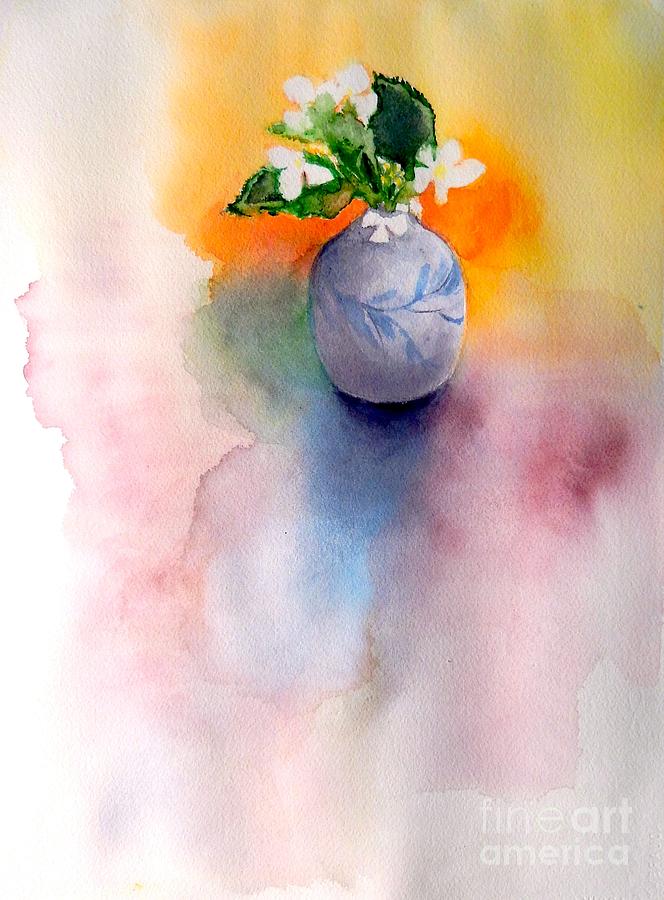Flowers Still Life Painting - Tiny Vase and Flowers by Yoshiko Mishina
