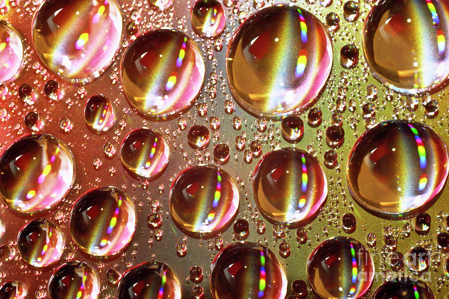Tiny water beads and spectrum colors Photograph by Heiko Koehrer-Wagner