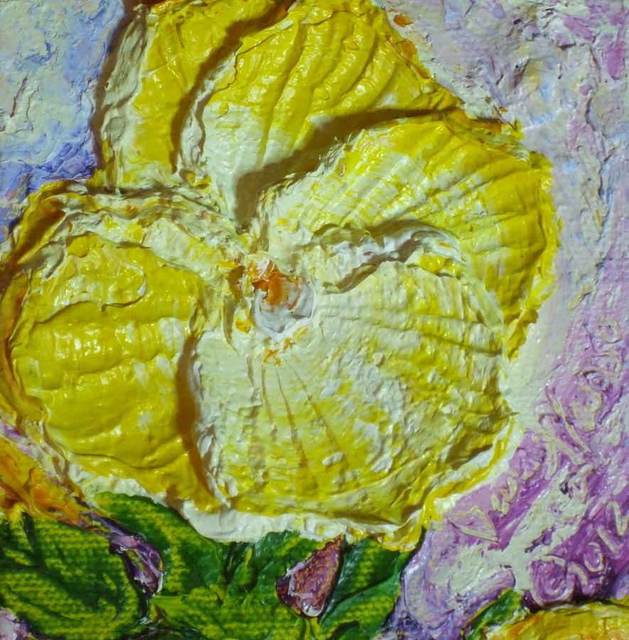 Yellow Pansy #1 Painting by Paris Wyatt Llanso