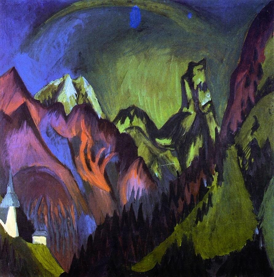 Tinzenhorn Zugen Gorge near Monstein Painting by Ernst Ludwig Kirchner