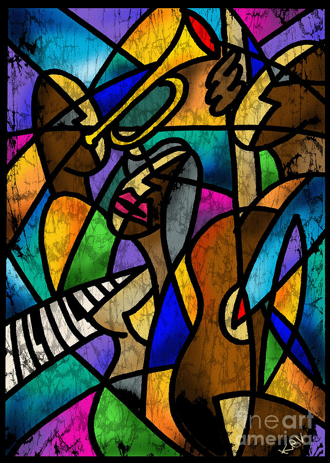 Jazz Painting - Tipitinas Trio by Kevin Rogerson