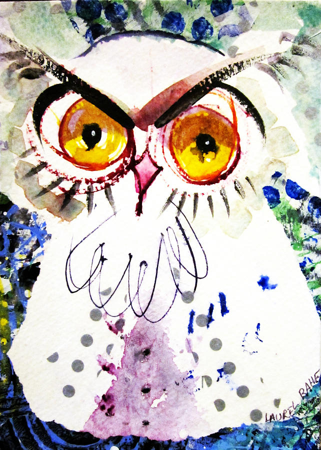 Tipsy Owl Painting by Laurel Bahe
