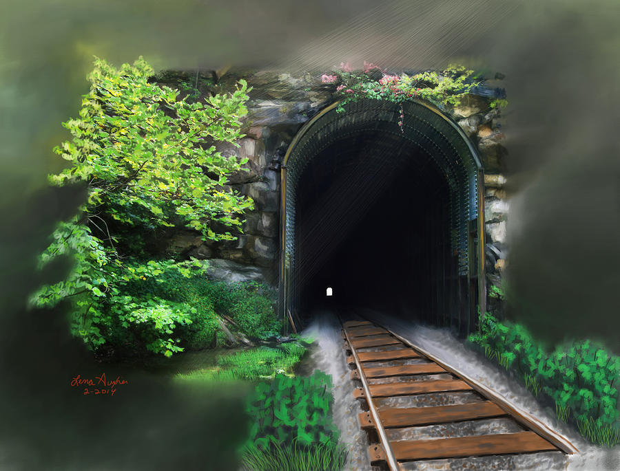 Tiptop Train Tunnel Digital Art by Lena Auxier