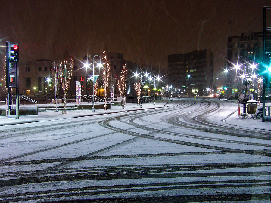 Tire Tracks In Snow Photograph by Marc Crumpler