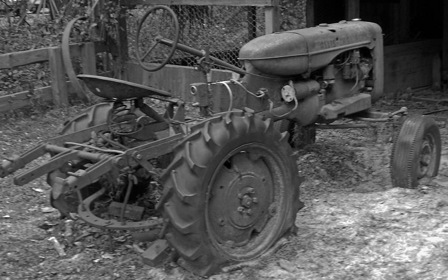 Tired Tractor ........ B and W  by Bob Johnson