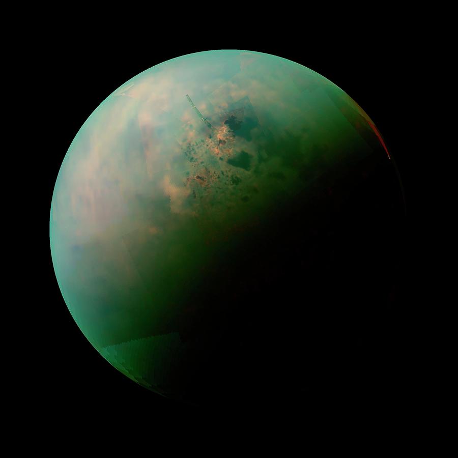 Titan From Space Photograph by Nasa