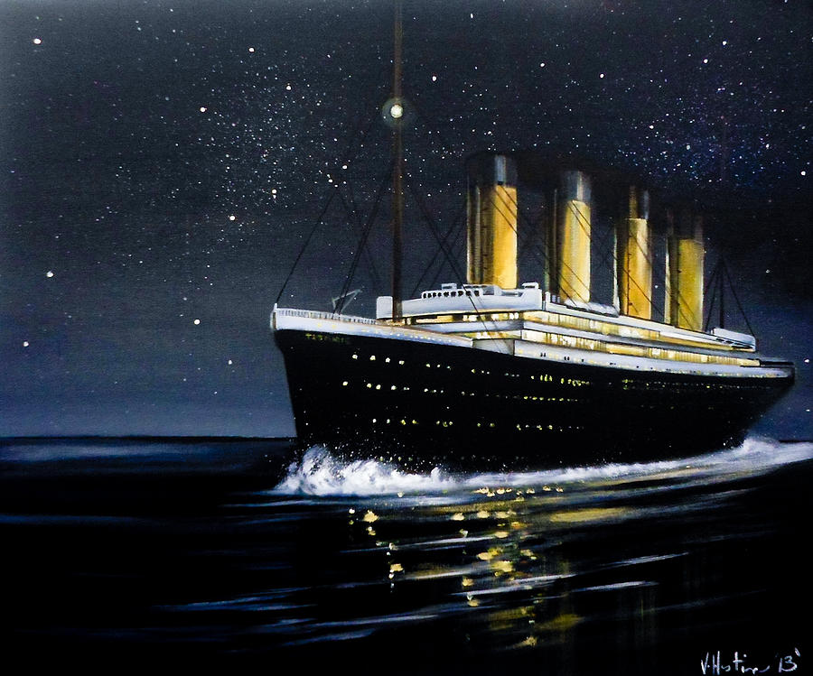 Titanic - Iceberg Dead Ahead Painting by Vikki Hastings