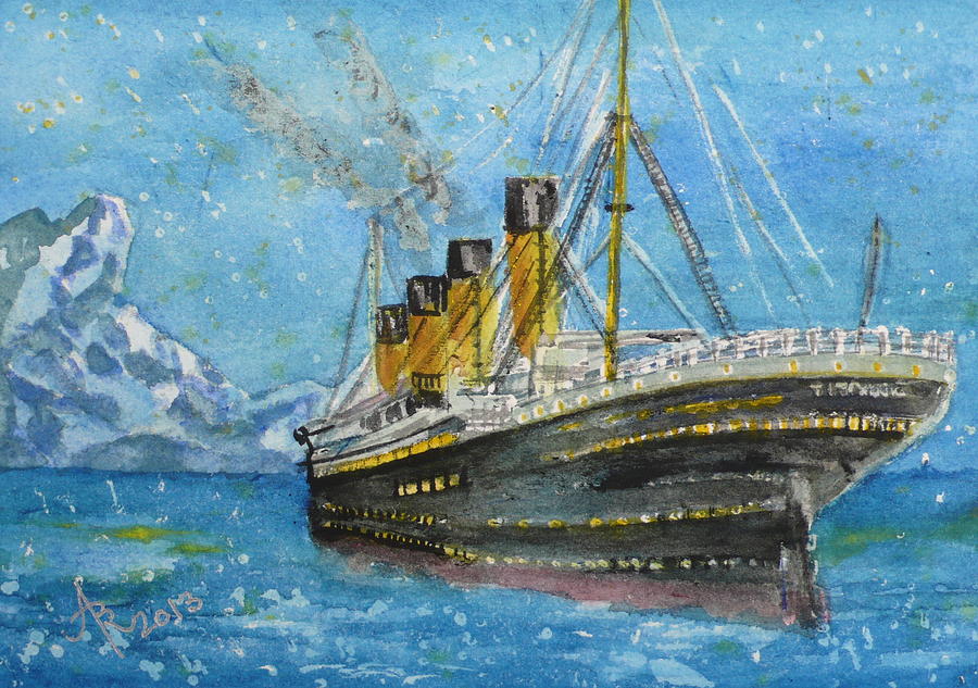 Titanic Watercolor Study Painting by Anna Ruzsan