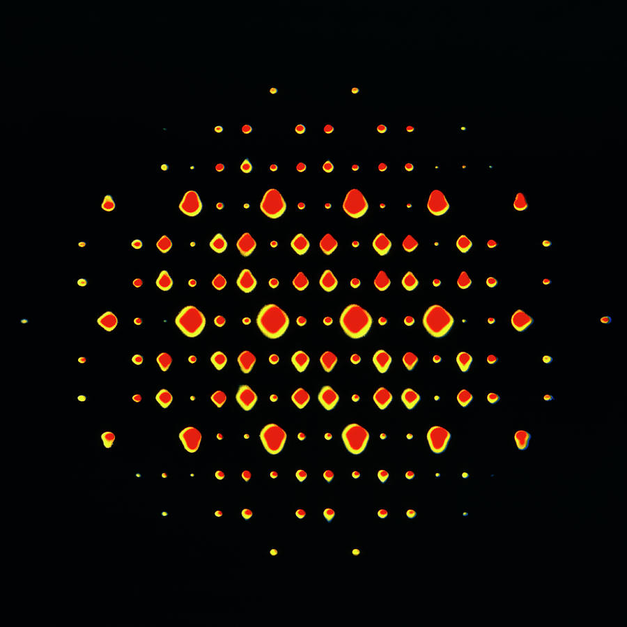 Titanium/nickel Alloy Diffraction Pattern Photograph by Dr David Wexler, Coloured By Dr Jeremy Burgess/science Photo Library