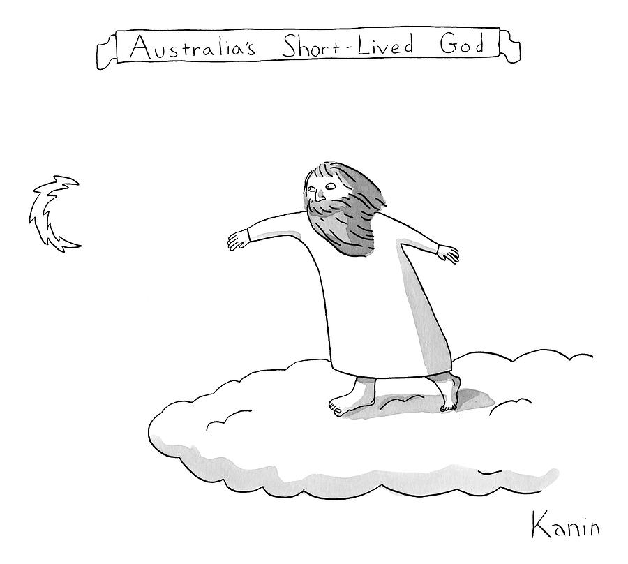 Title: Australias Short-lived God. A God Throws Drawing by Zachary Kanin