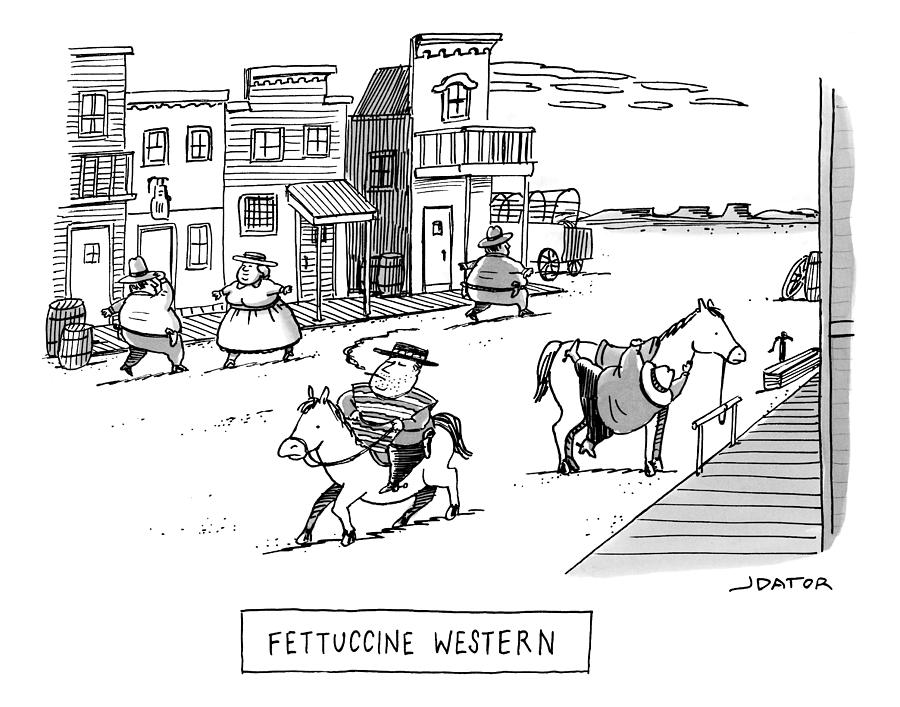 Fettuccini Western Drawing by Joe Dator