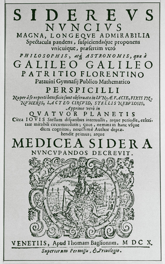 Title Page Of Book By Galileo Photograph by Science Photo Library