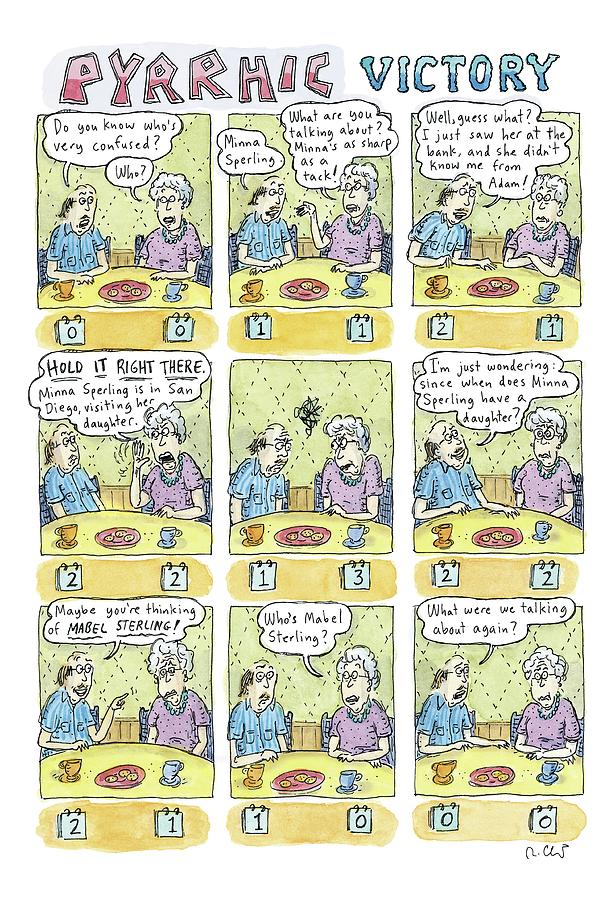 Title Pyrrhic Victory. An Older Couple Drawing by Roz Chast