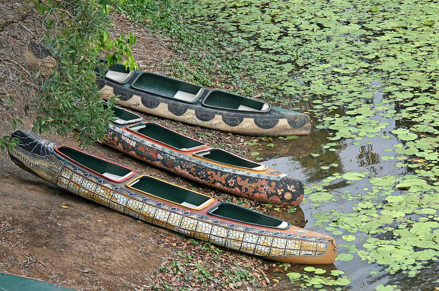Boat Photograph - Tjapukai Canoes by Cecelia Helwig