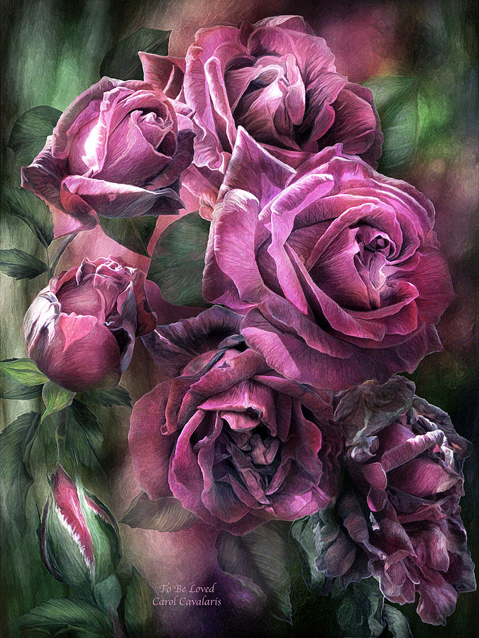 To Be Loved - Mauve Rose Mixed Media by Carol Cavalaris