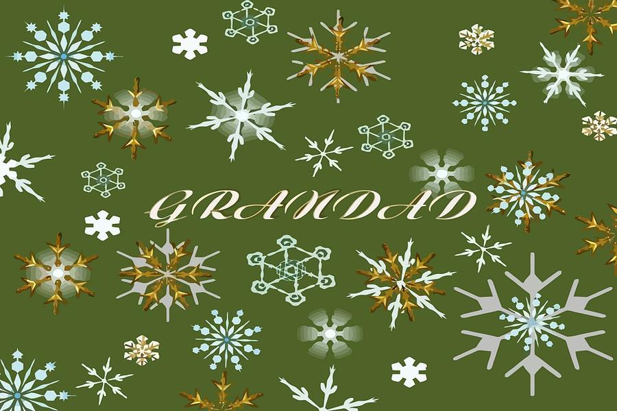 To Grandad At Christmas Greeting With Snowflakes Digital Art by Taiche Acrylic Art