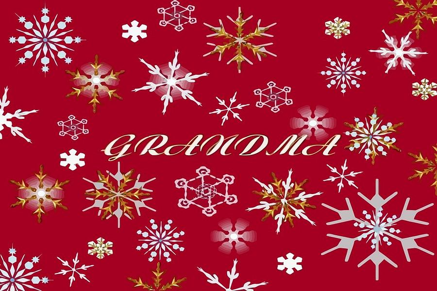 To Grandma At Christmas Greeting With Snowflakes  Digital Art by Taiche Acrylic Art