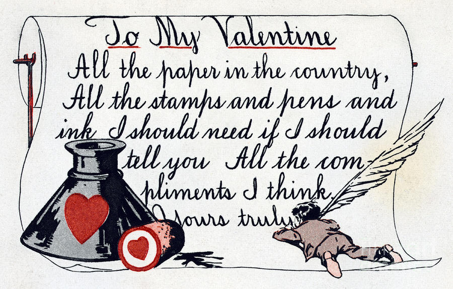 To My Valentine, Valentine Card, 1919 Photograph by Science Source