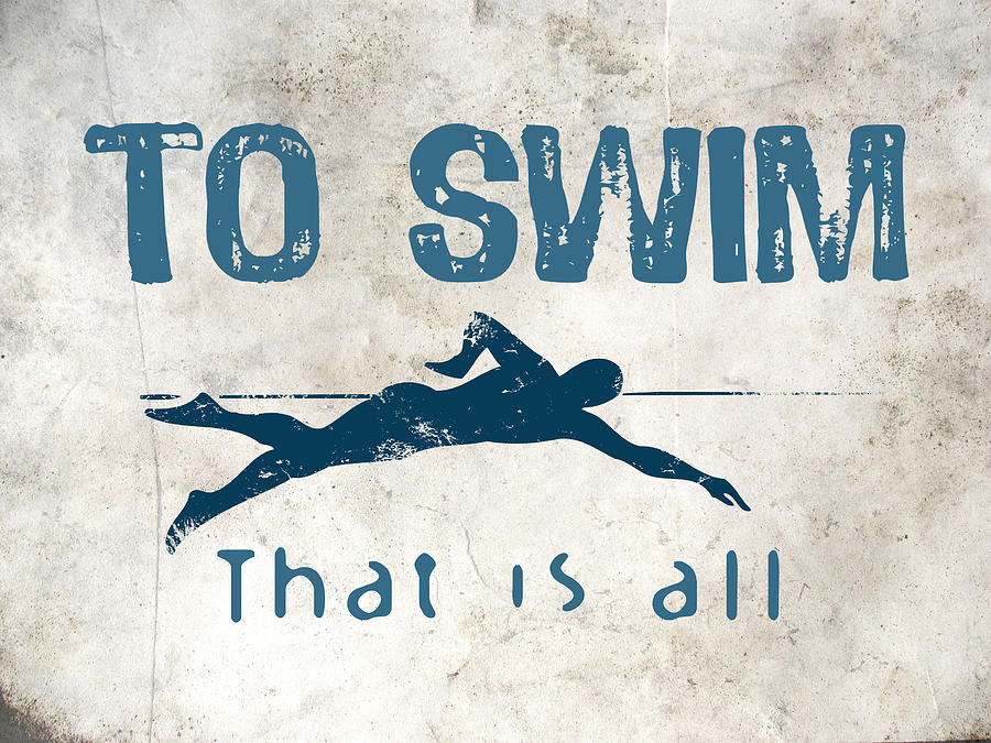 Swim Digital Art - To Swim That Is All by Flo Karp