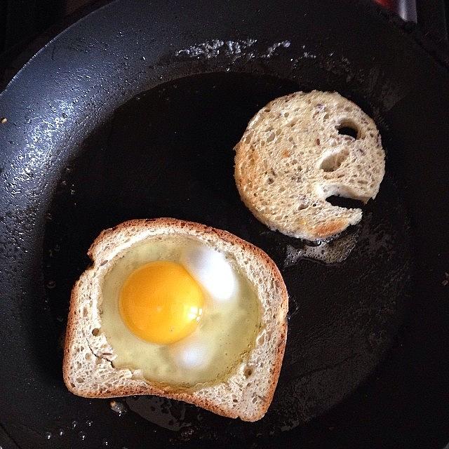 Toad In The Hole Toast Face #iseeaface Photograph by Betsy Nelson