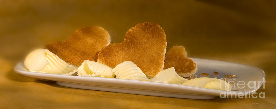 Toast Hearts with Butter Photograph by Iris Richardson