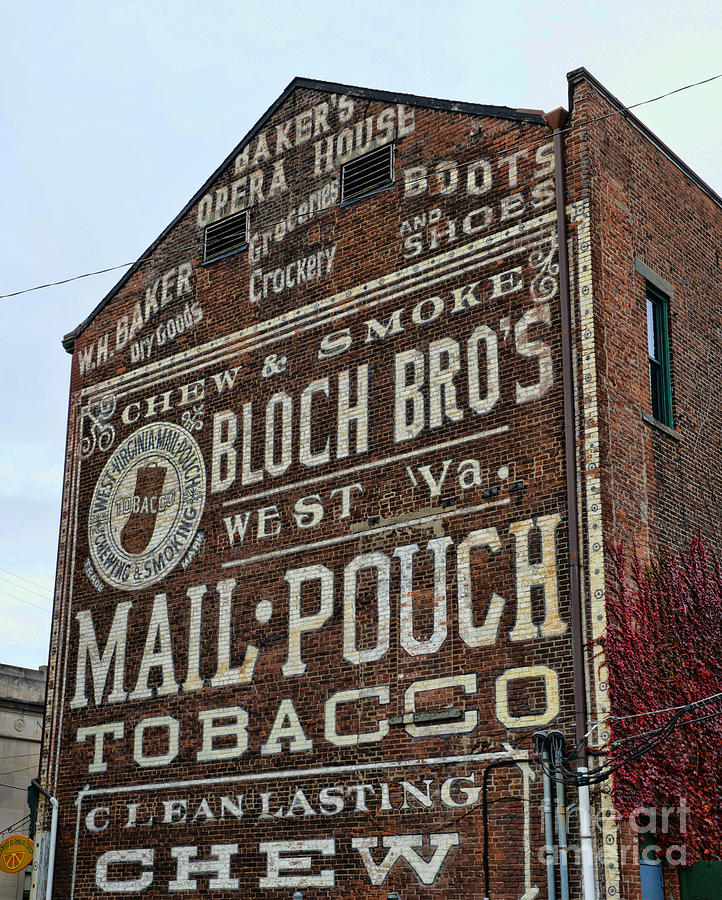Brick Photograph - Tobacciana - Mail Pouch Tobacco by Paul Ward