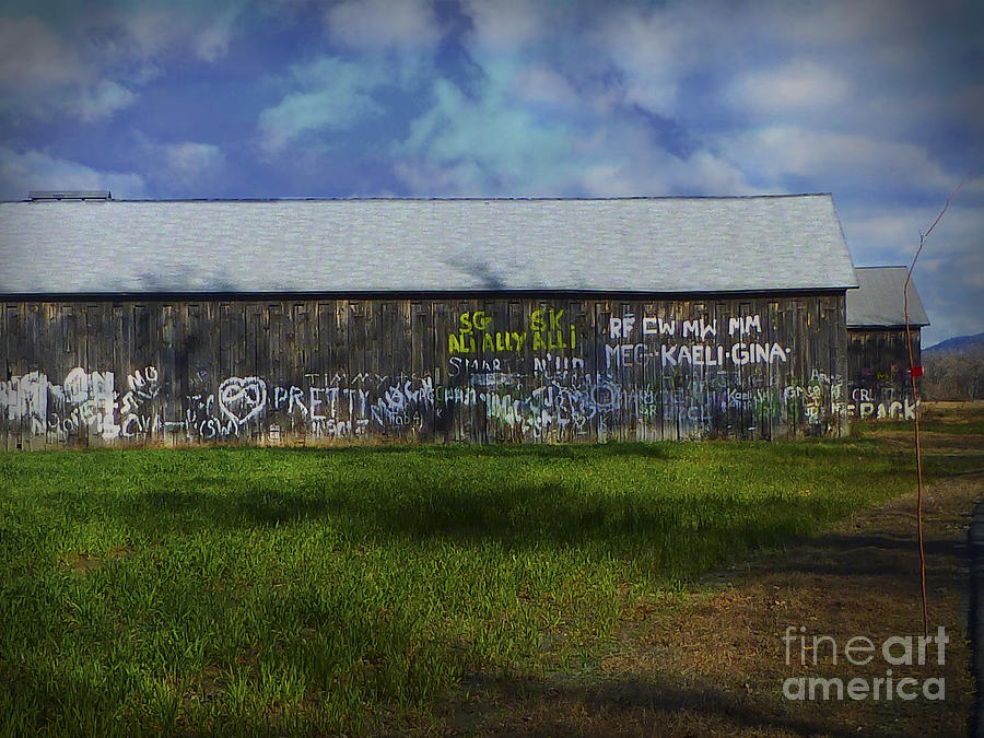 Tobacco Barn Graffiti in New England Photograph by Dee Flouton