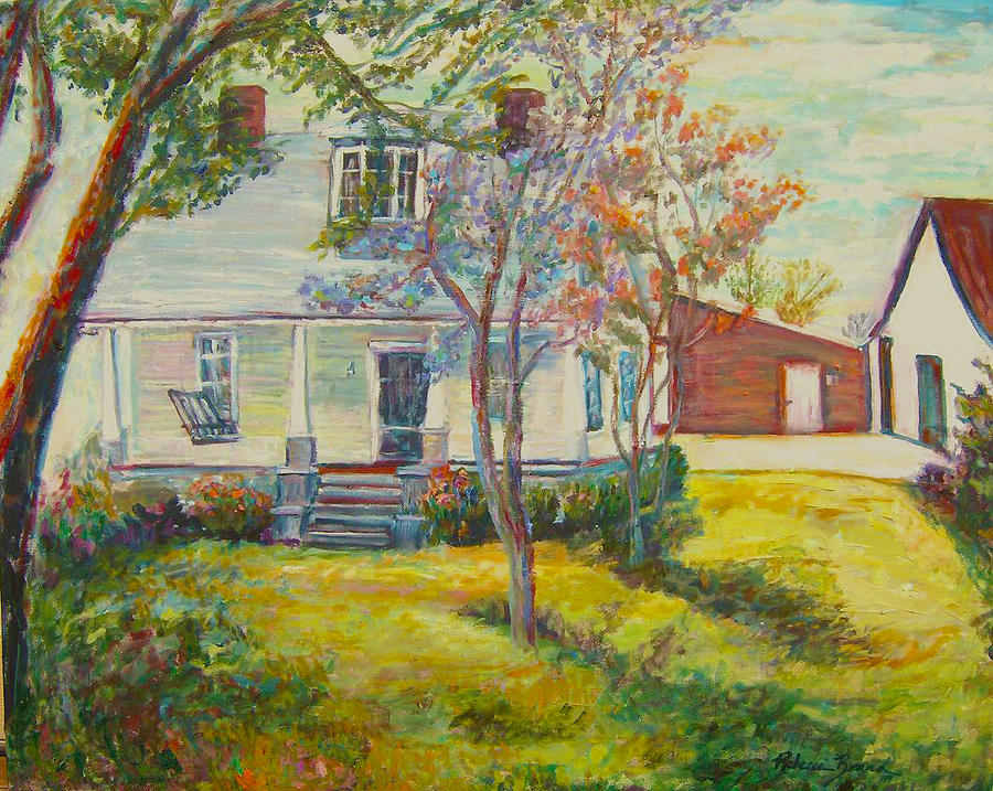 Tobacco Farm House Painting By Rebecca Brand